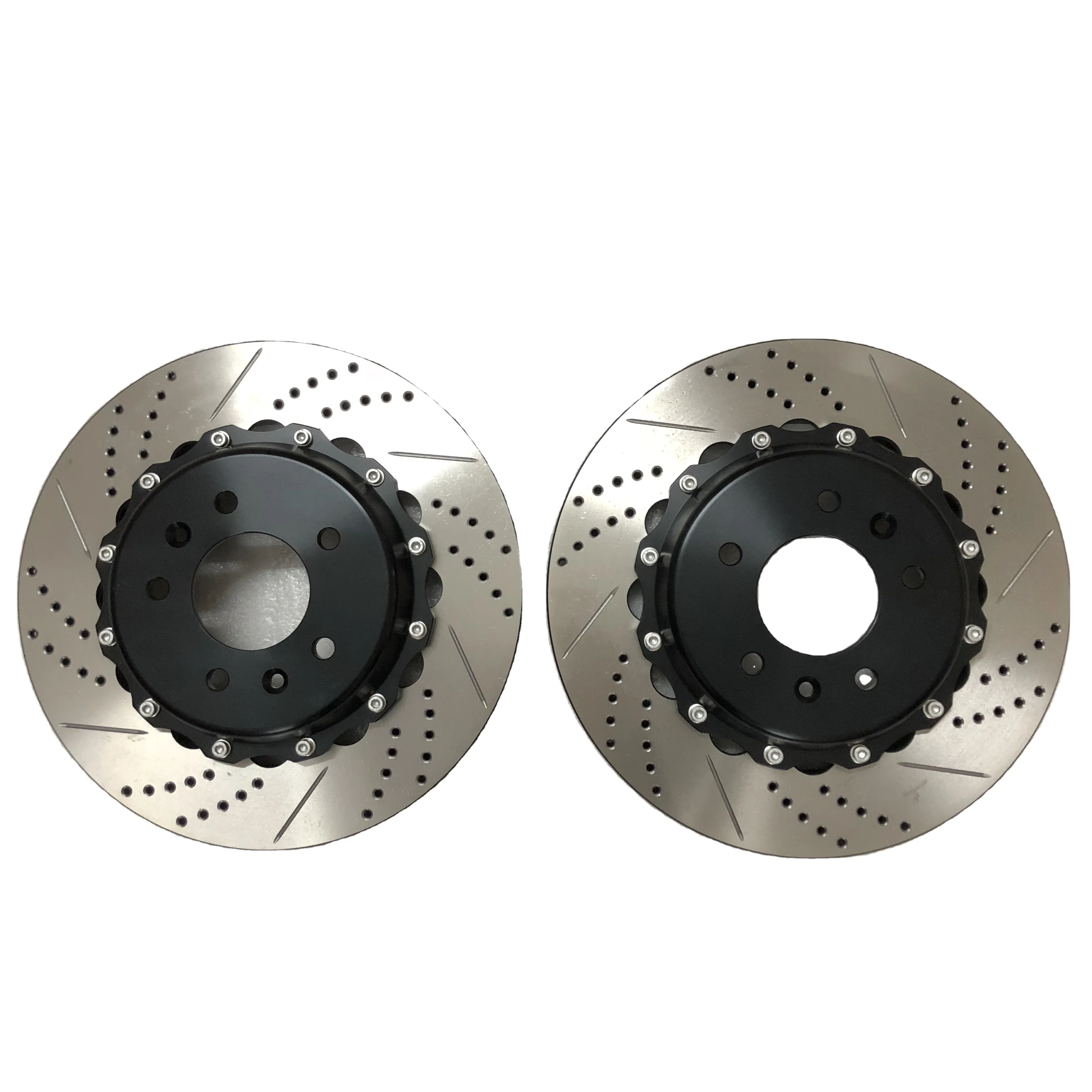 Jekit car brake 330*28mm drilled combine slot disc rotor with flower center bell for Mazda-RX7 front 4 pots caliper | Автомобили и