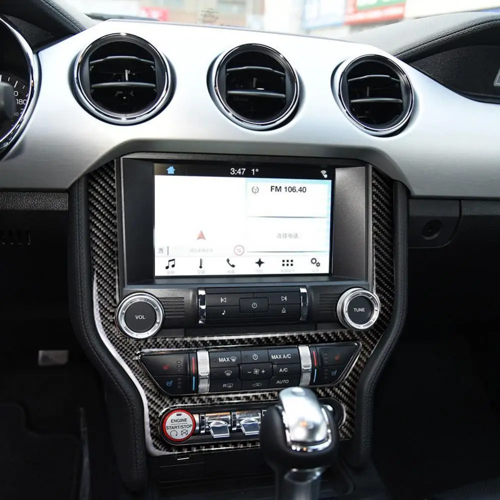 

80% HOT SALES！！！Adhesive Central Control Navigation Panel Sticker Fit for Ford Mustang 15-19