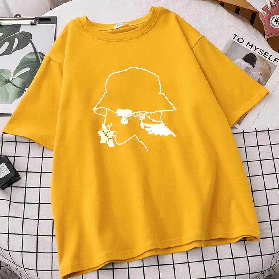 

Kawaii Woman Tshirts Women Fashion Pink Flower O-neck Short Sleeve Tee Women 2021 Tops Roupas Femininas Camisetas De Mujer