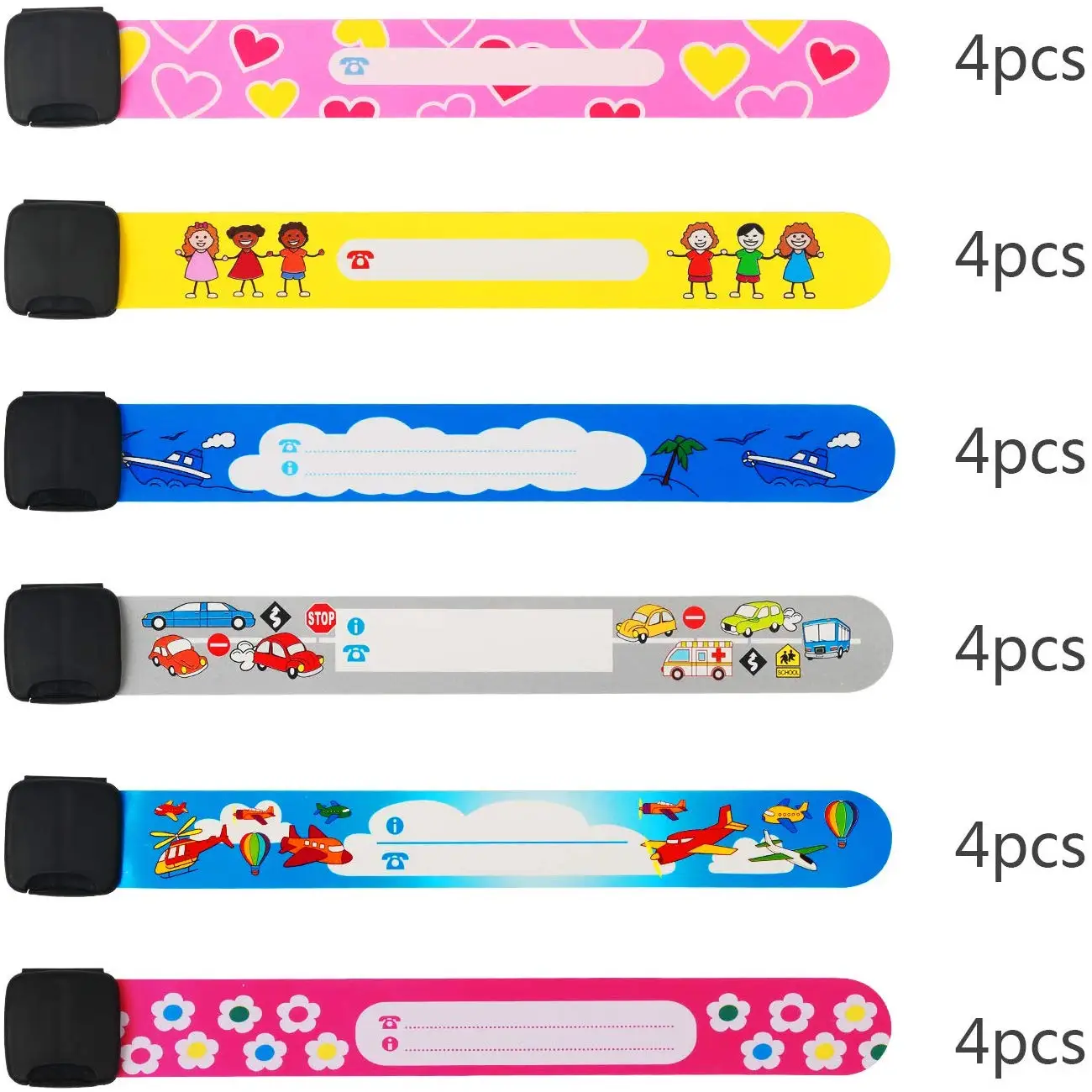 Детский браслет на запястье metable 24 шт. водонепроницаемый для экстренных случаев