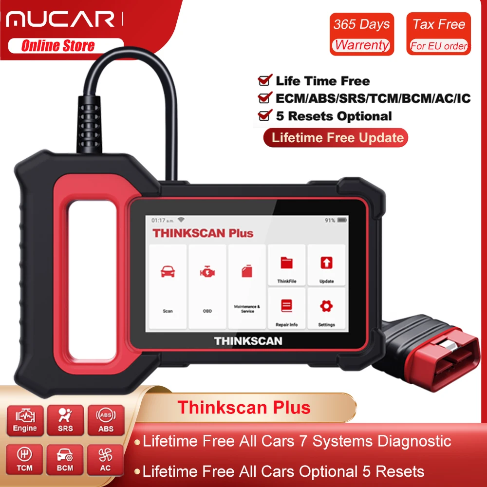 

THINKCAR Thinkscan Plus S7 OBD2 автомобильный сканер ABS SRS, Автомобильные диагностические инструменты, Профессиональный obd2 считыватель кодов, бесплатное ...