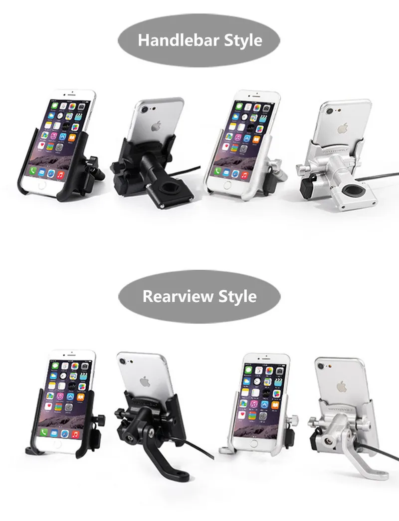 Зеркало заднего вида из алюминиевого сплава для мотоцикла держатель телефона с