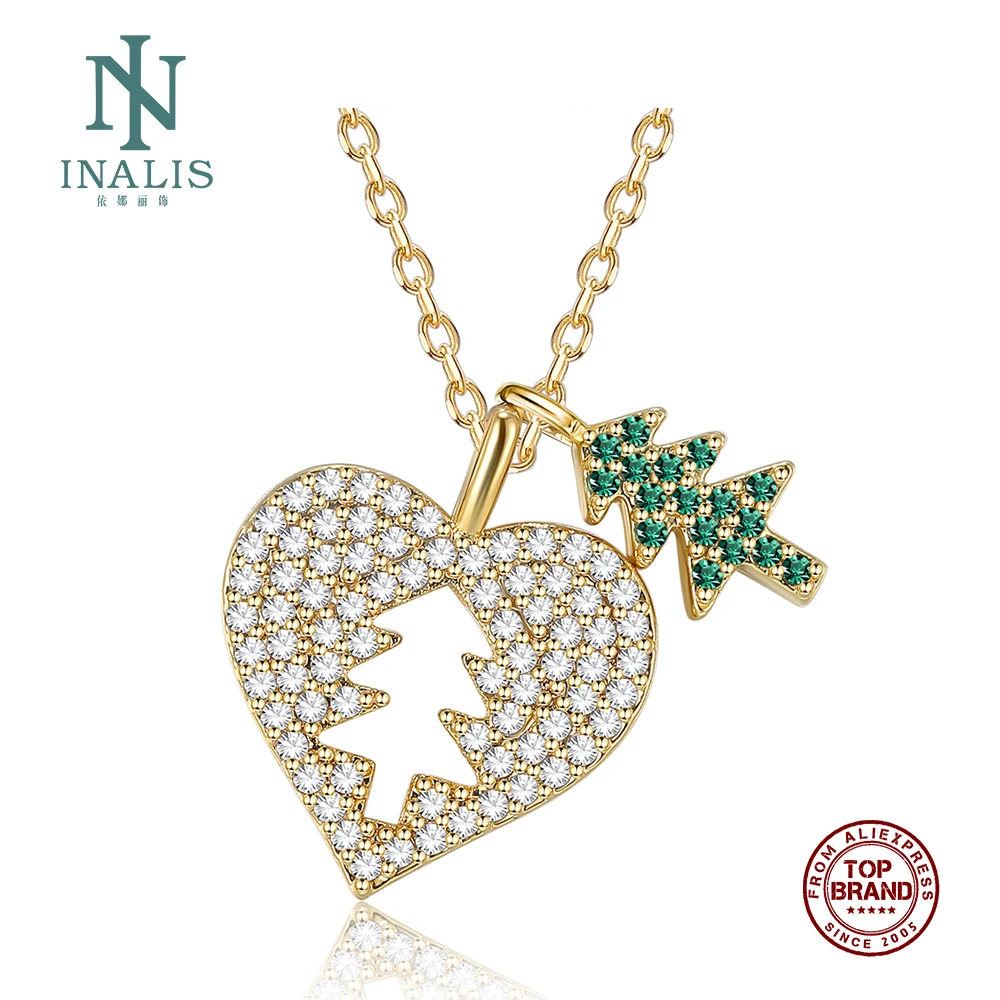 INALIS любовь Рождественская елка кулон ожерелье Циркон система s на
