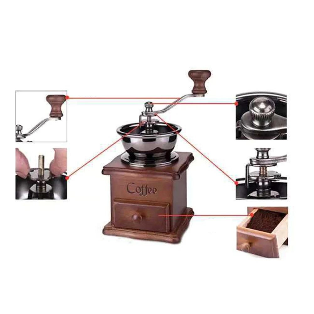 Деревянный металлический перец для кофе травы мельница специй регулируемая