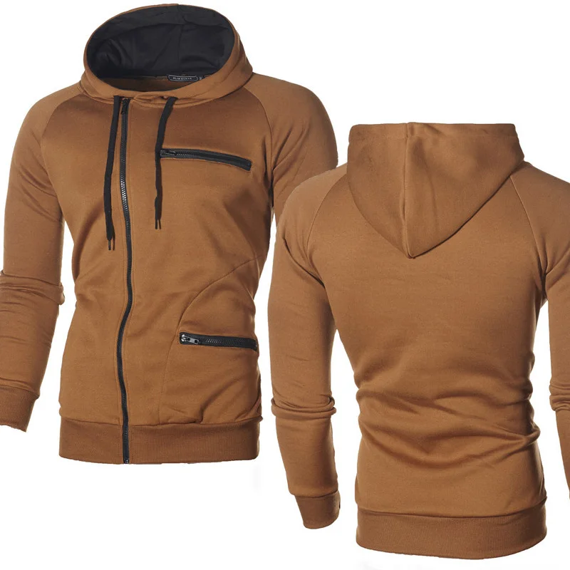 

Spring Autumn Harajuku Solid color Sweatshirt Jacket Men Streetwear Fleece Zipper Hoodies Men Hip Hop Harajuku Tracksuit