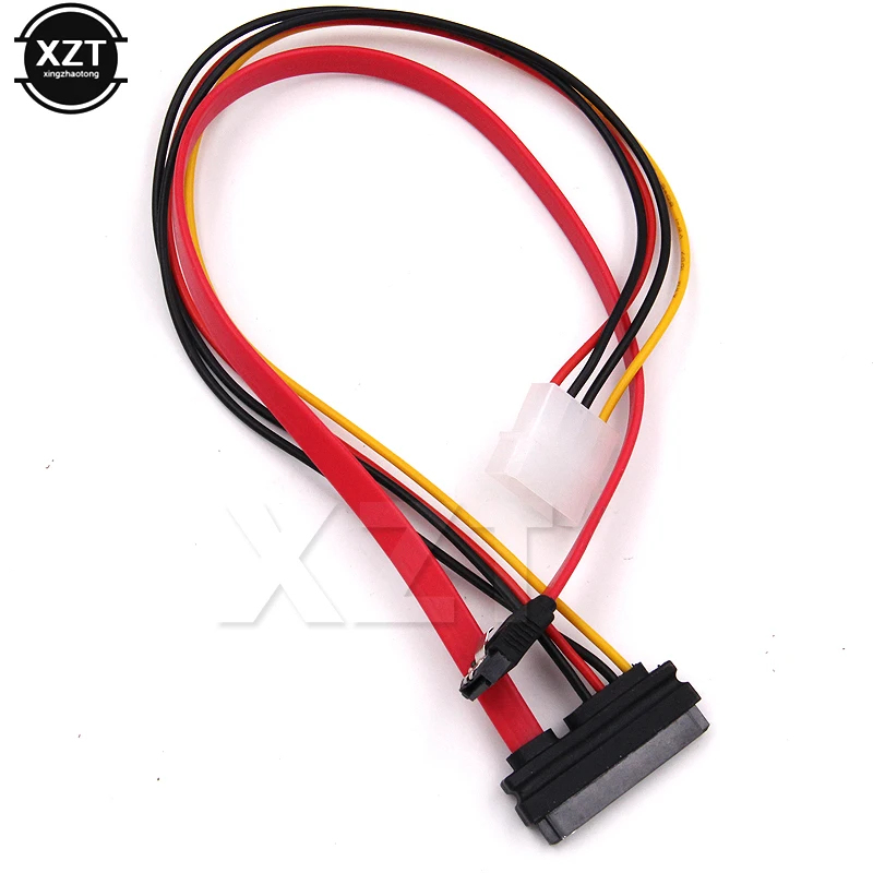 Адаптер питания Nieuwste 30 см SATA Combo 15 Pin Power en 7 Data Kabel 4 Molex naar seriele ATA Lood kabel molex sata |