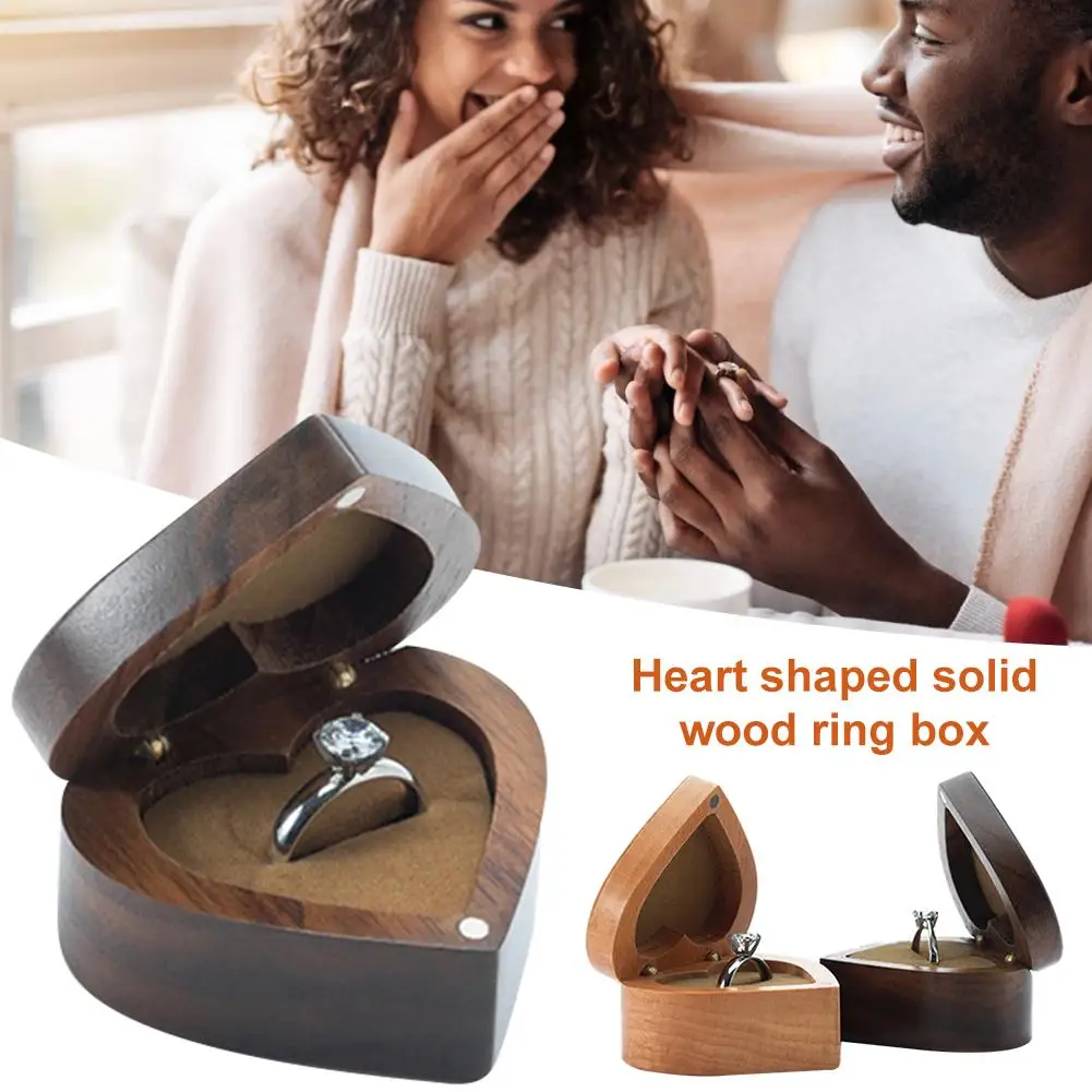 Черный орех красный палисандр коробка для свадебных колец одно кольцо свадьбы из