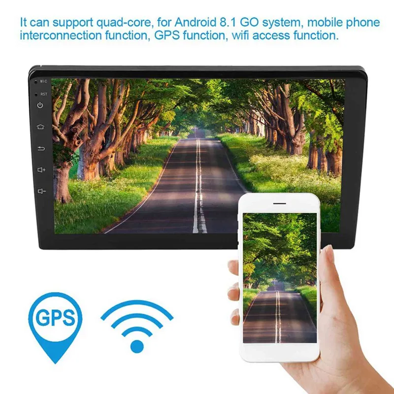 

10.1 Inch Android 8.1 Car Player Quad Core Stereo Radio HD Touchsn Sn GPS BT OBD Adjustable Navigation