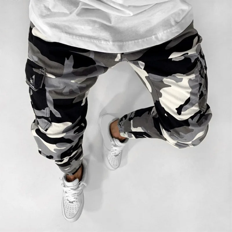 Мужская Уличная одежда с камуфляжным принтом тонкие Стрейчевые прямые джинсы
