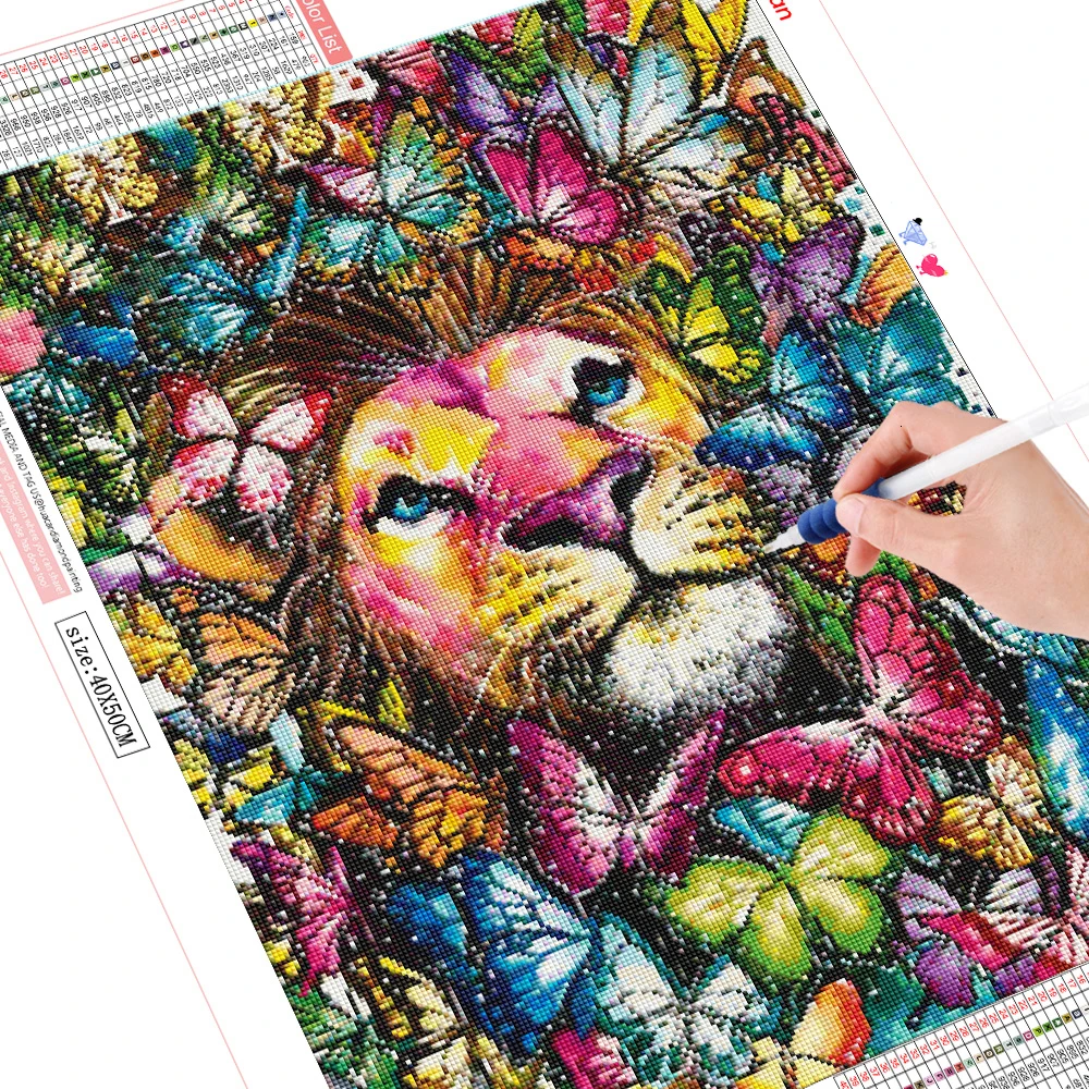 HUACAN Алмазная картина Красочный Лев полная дрель квадратная вышивка наборы