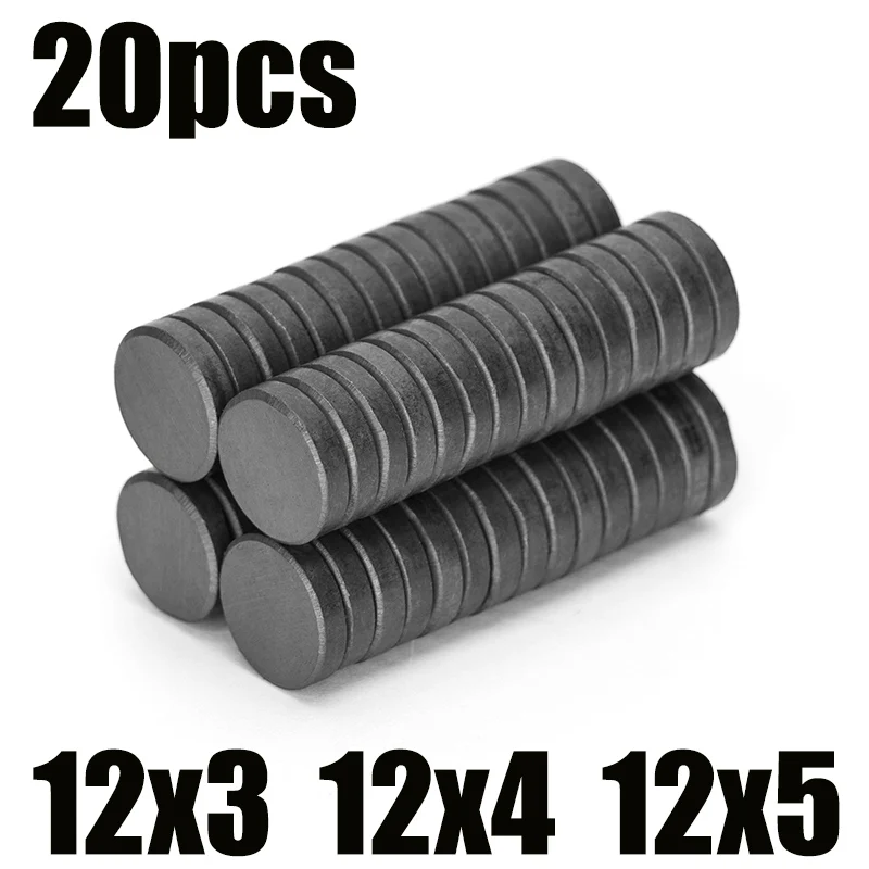 5 10 20 шт./лот 12x3 мм 12x4 12x5 черный маленький круглый магнит на холодильник ферритовый
