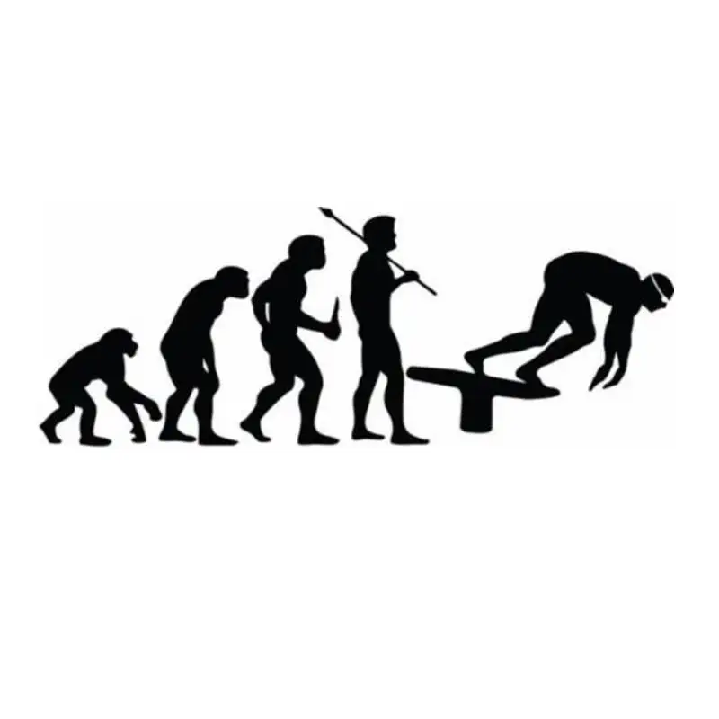 Эволюционная Настенная Наклейка для плавания переводная картинка плакаты