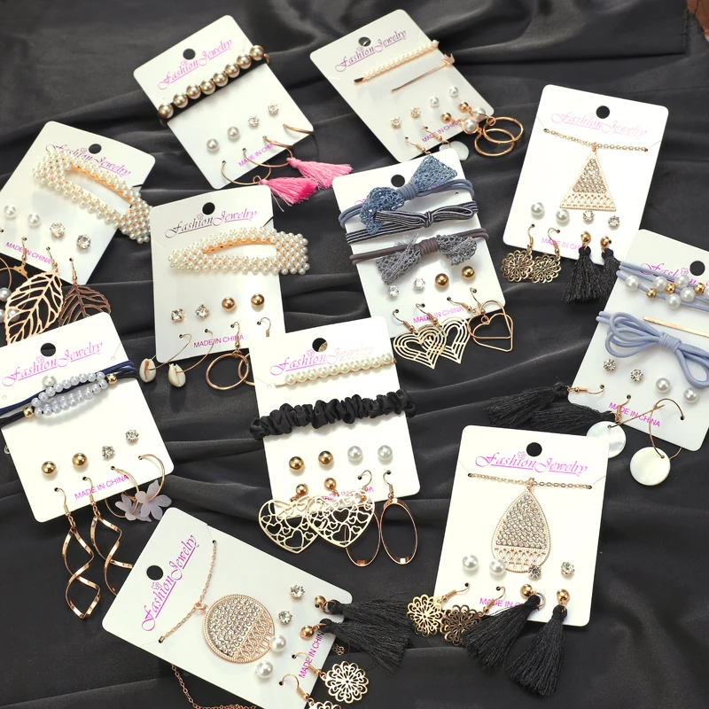 Винтажный Летний набор украшений для женщин 2020 женские серьги подвески с