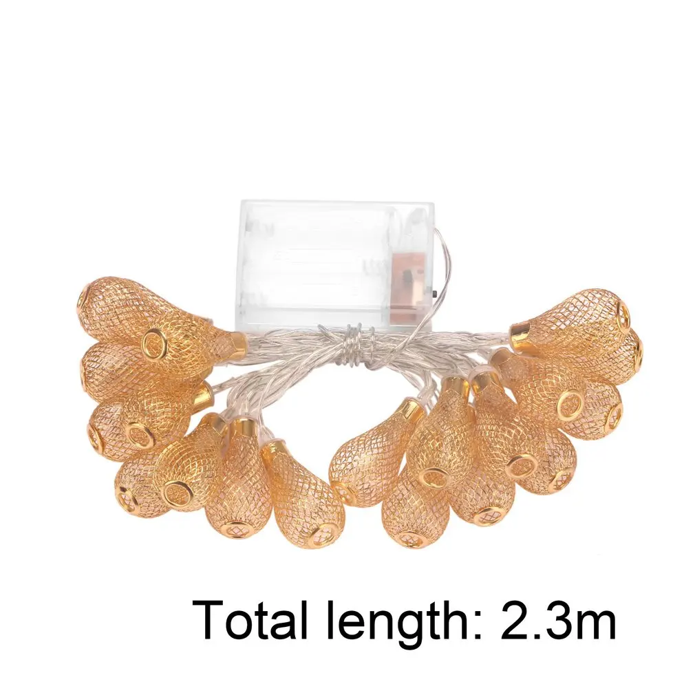 

ICOCO 20 LED Water Drop Shape Hollow Battery Powered String Light 3 AA Batteries for Wedding Party Christmas Home Festival Decor