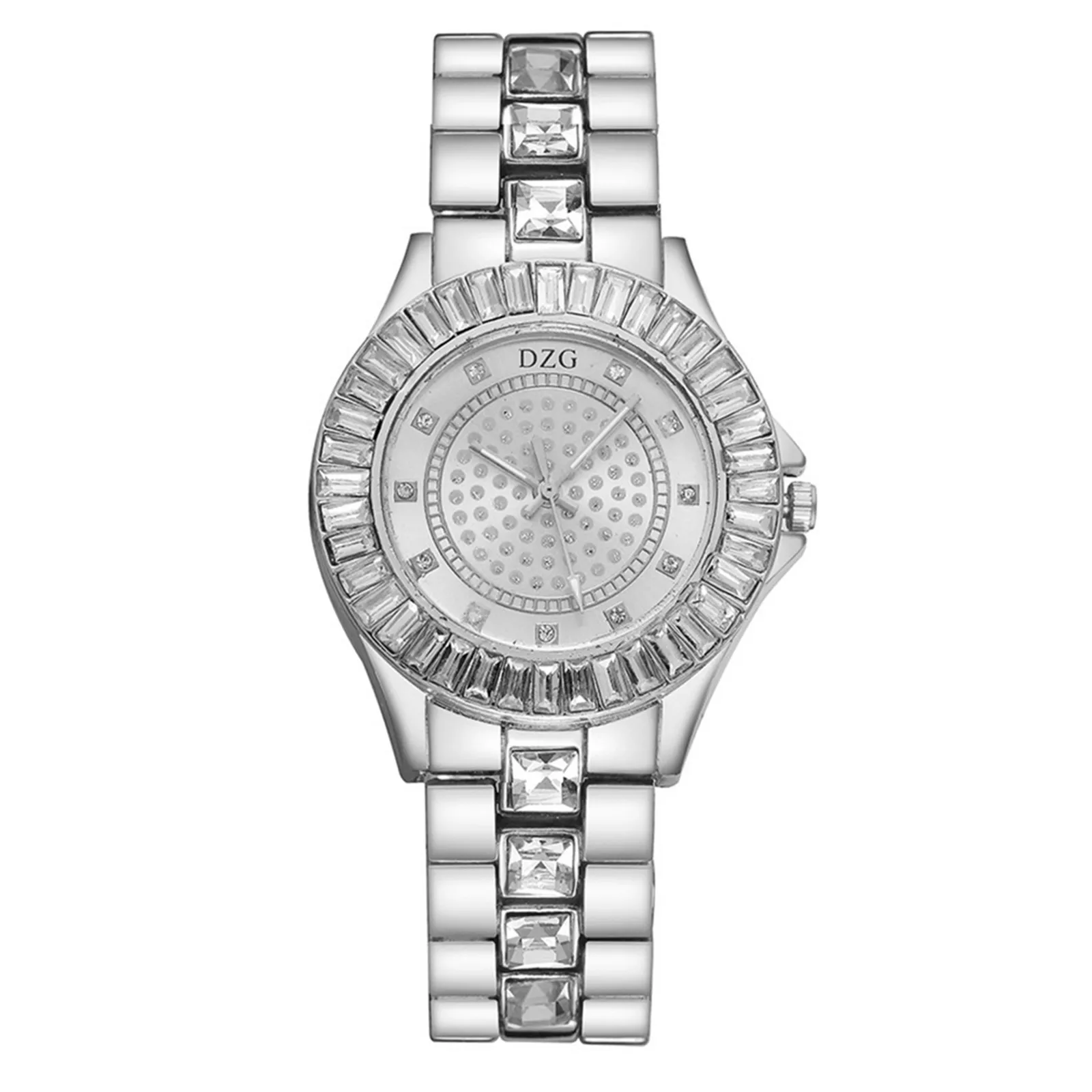 

2020 DZG Luxurious Full Diamond Steel Strip Ms Quartz Analog Watch Diamond Watch for lady reloj mujer Women's watches