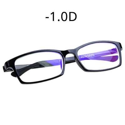 Black -100D Ralferty TR90, оптическая оправа для очков с линзами для близорукости, для женщин, мужчин, студентов, маленькая оправа для очков, степень oculos-1,0 до-4,0 - Цвет оправы: Black -100D