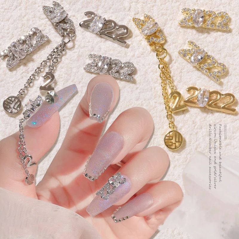 

5 Pcs New 2022 Nail Art Zircon Design Nail Art Decoration Luxury Fashion Nail Accessories Wholesale Direct Sales