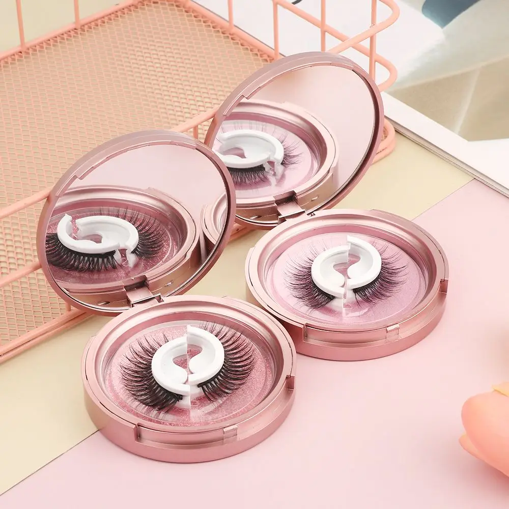 

1 Pair New Reusable Self-adhesive 3D Faux Mink False Eyelashes Natural Curly Thick Glue-free Fake Eyelashes Eye Extension Tools