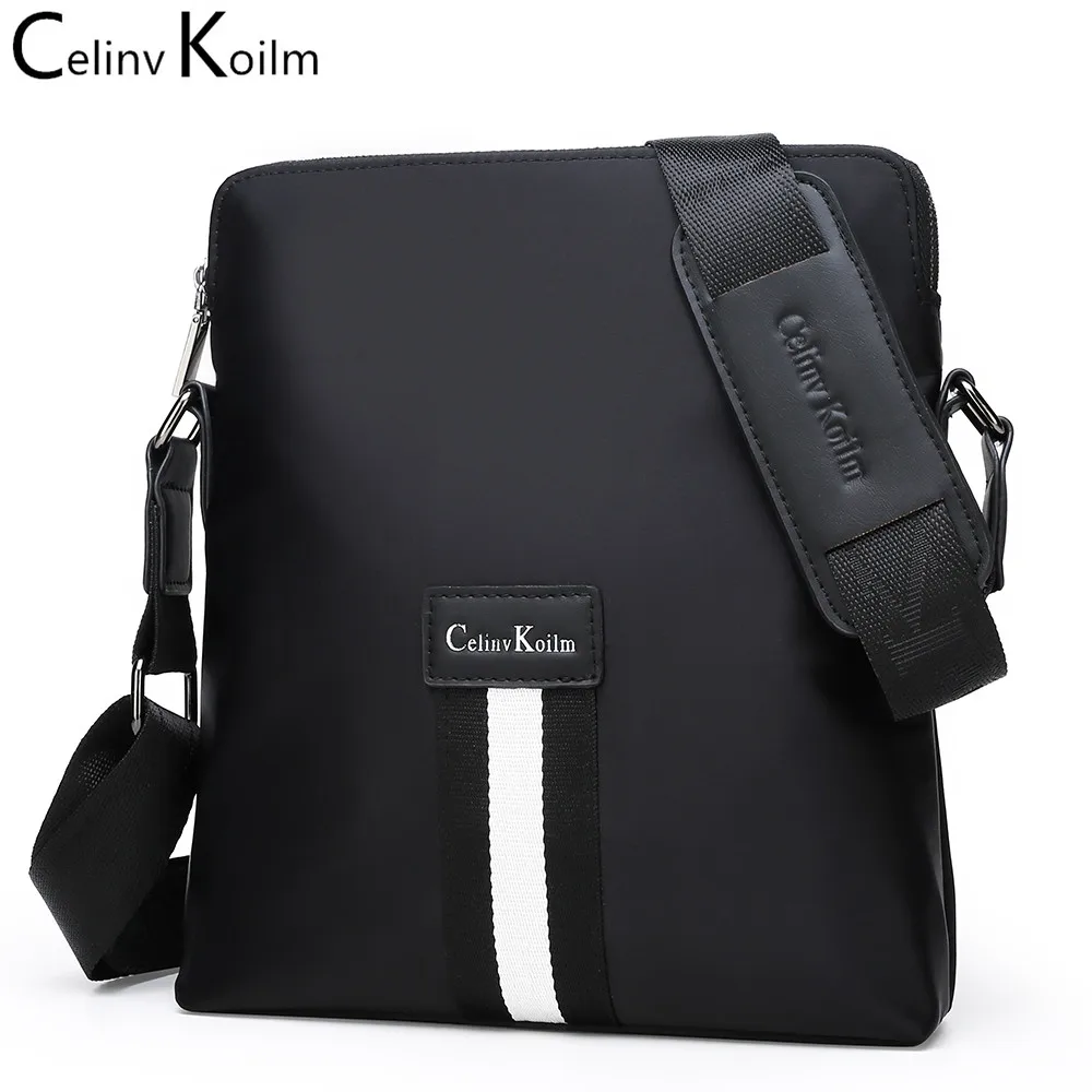

CeIinv Kilom Brand Men Messenger Bag Business Shoulder Waterproof nylon Vintage Crossbody office work Satchel Bag For iPad Black