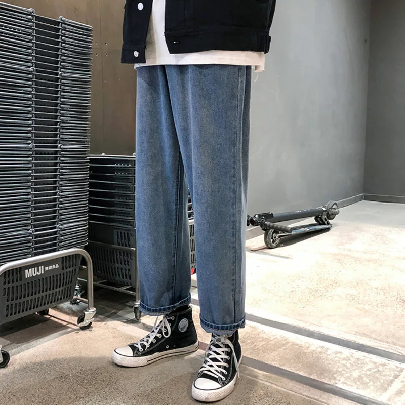 

Men's jeans 2020 spring and summer new solid color casual loose straight jeans youth personality fashion trend men's clothing