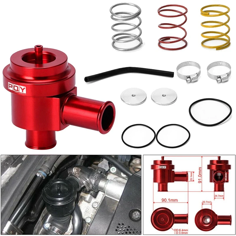 

for Beetle Golf Jetta - 1.8T 2.7T 98-05 Aluminum Blow Off Valve Turbo BOV Diverter Valve Kit Red