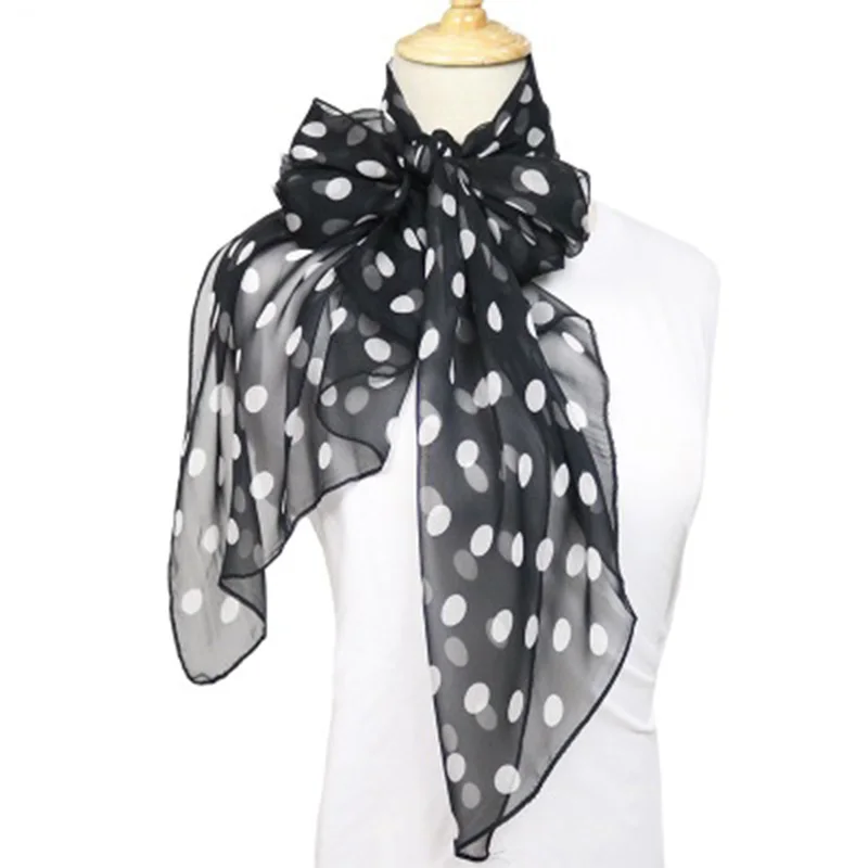 Летнее тонкое солнцезащитное длинное объемное женское платье в горошек