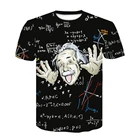Мужская футболка с 3D-принтом Эйнштейна, черная футболка с коротким рукавом и портретом на заказ, уличная одежда, новинка 2021