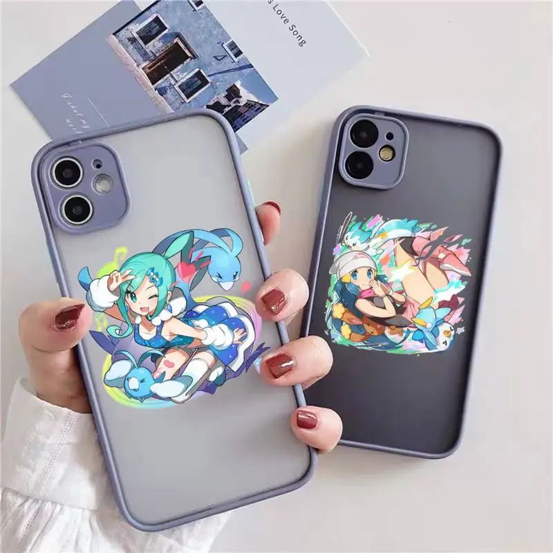 

Anime P-okemons Phone Case For iphone 13 12 11 xr xs x 7 8 pro max Light gray Soft TPU Silicone Clear Case Cover
