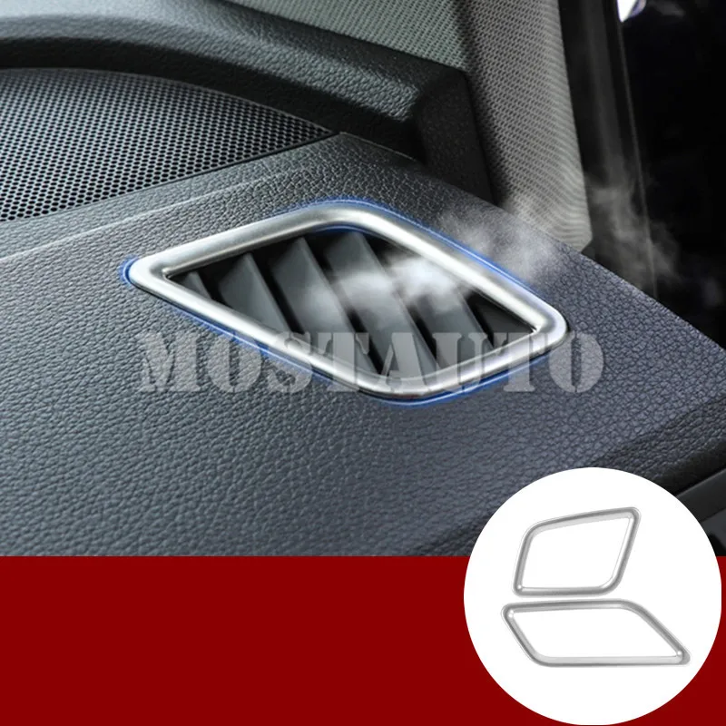 

Для Audi Q5 крышка из нержавеющей стали для приборной панели, бокового отверстия вентиляционного отверстия, отделка 2017-2021, 2 шт., автомобильные ...