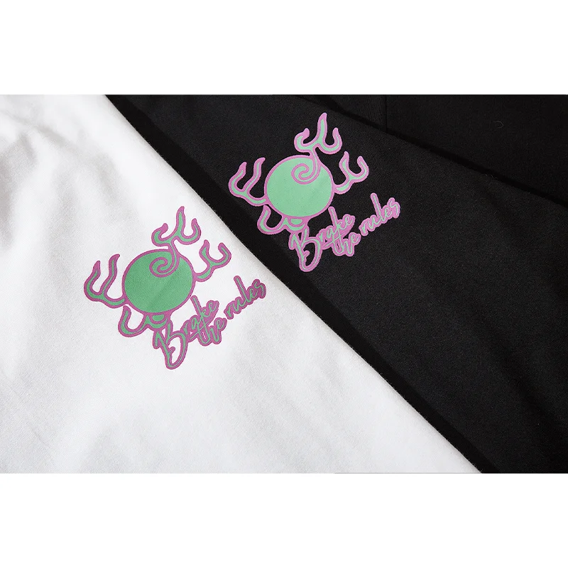 

Hip Hop Men's T-shirt Harajuku Streetwear Cotton Oversized Chinese Dragon Print Round Neck Short Sleeve Couple Top Black White
