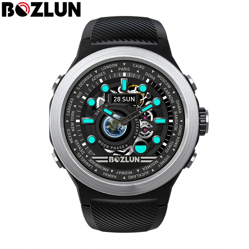 Silver black Bozlun W31 Смарт-часы спортивные фитнес-трекер монитор сердечного ритма Вибрация напоминание IP68 Водонепроницаемые Смарт-часы для женщин и мужчин - Цвет: Silver black