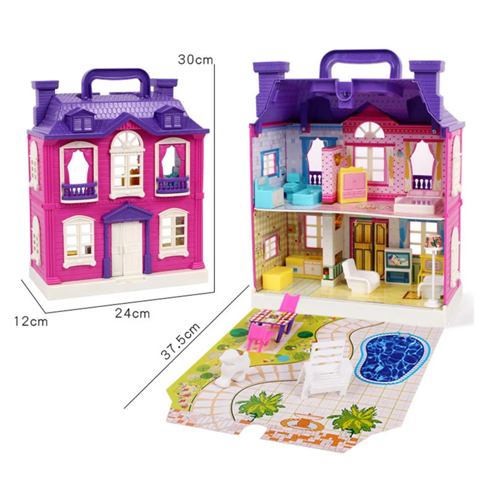 

DIY Assembly Mini Castle House Model Set with LED Kid Pretend Play Education Toy Friends Girls Toys gift for baby birthday