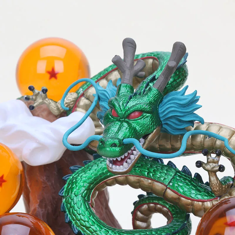 Dragon Ball Z Shenron Shenlong зеленый металлик Золотой Дракон модель DBZ игрушка ПВХ фигурка горная основа Смола шар сцена декорация подарок