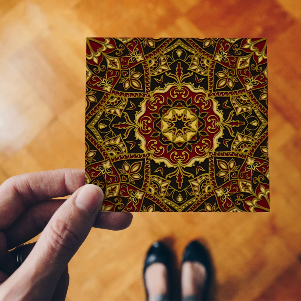 Экзотические цветочные наклейки на плитку самоклеящиеся диагональные в виде