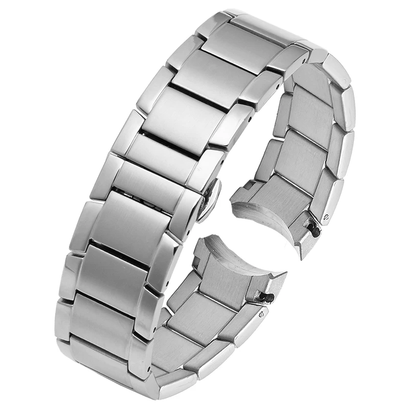 Ремешок изогнутый для часов Armani AR2447 AR2448 AR2434 2432 2433 из нержавеющей стали с