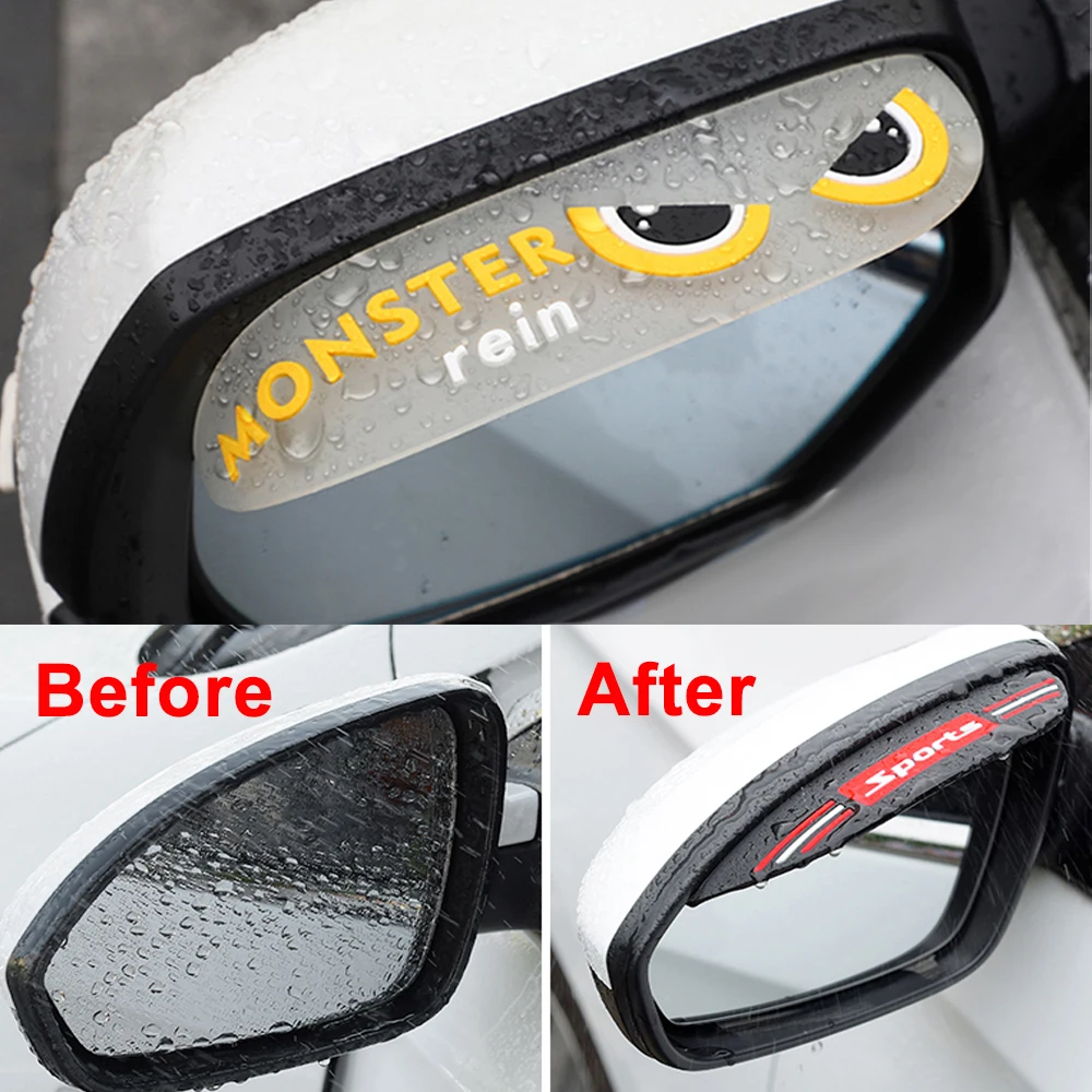 

2Pcs Car Sticker Rainproof Film For Car Rearview Mirror Rain Film Clear Sight In Rainy Days Protector Guard Auto Accessories