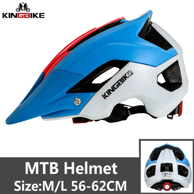 KINGBIKE шлемы для велоспорта,, для женщин и мужчин, mtb шлем, шлем для велоспорта, cascos bicicleta mtb casco ciclismo, гоночные шлемы для велосипеда - Цвет: J-654-blue-ML