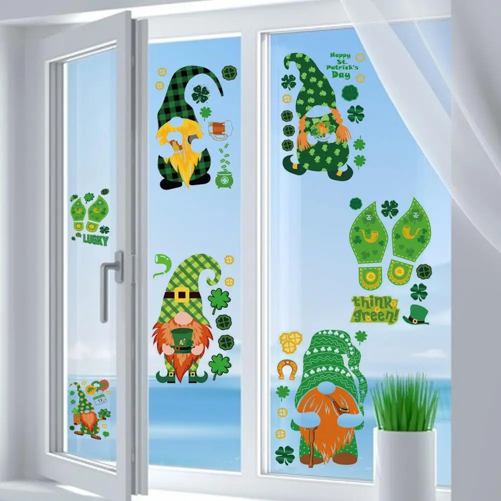 

9Pcs/Set Window Sticker Glue-free Static Gnomes Figure Wall Decal for Party