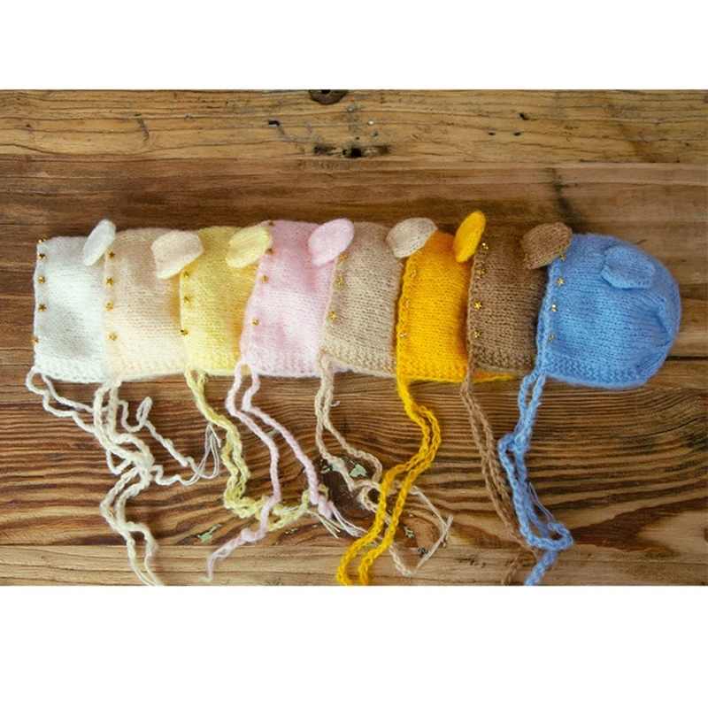 

Newborn Photography Posing Props Cute Crochet Knitted Hat Baby Infants Beanies Cap Photo Shooting Accessories