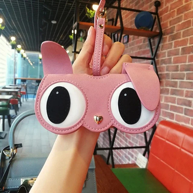 PU Leather Eyeglasses Case Ins Popular Cute Cartoon Back To School Women Sunglasses Storage Protection Unique Glasses Bags