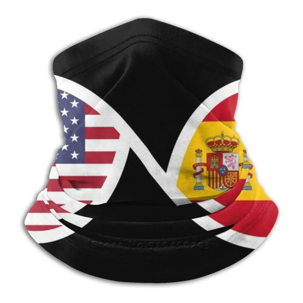 

Повязка на голову с флагом бесконечности и сердец для Испании и США, бандана, уличная теплая маска для лица для скалолазания, испанская и аме...