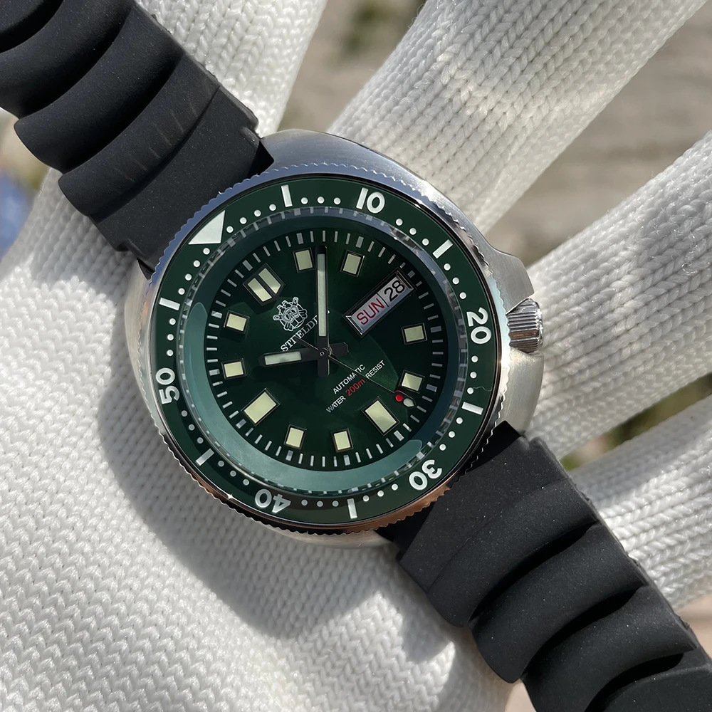 

Day Date Turtle Watch SD1970W Steeldive 44MM Stainless Steel 200M Waterproof NH35 Automatic Sport Diving Watches Ceramic Bezel