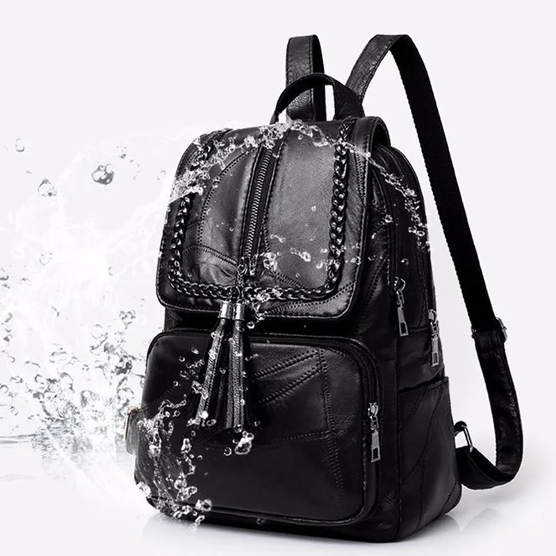 Women Black Travel Birthday Gift Simple Fashion Bag Zipper