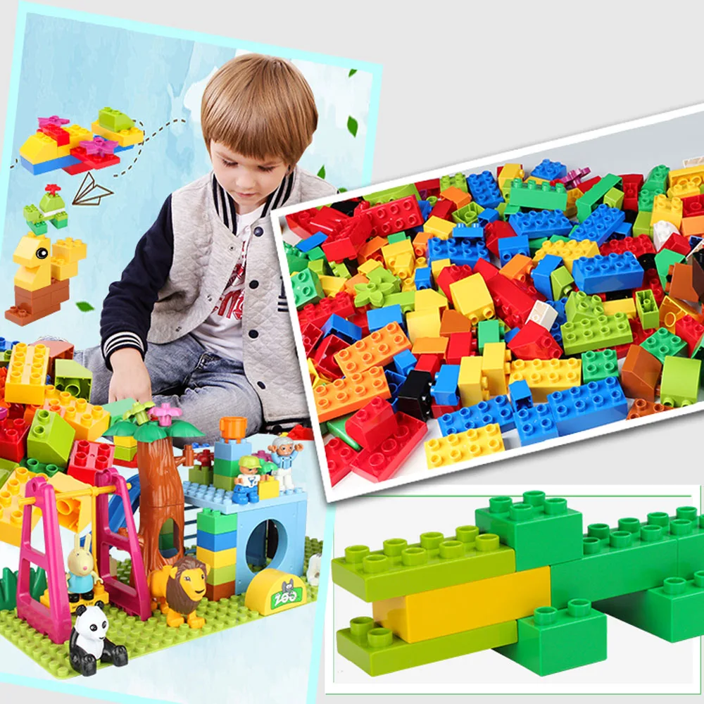 72-260 шт большие строительные блоки красочные объемные кирпичи с фигурными