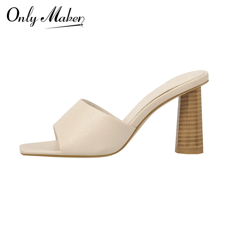 Женские босоножки Onlymaker из мягкой искусственной кожи матовые белые цвета хаки с