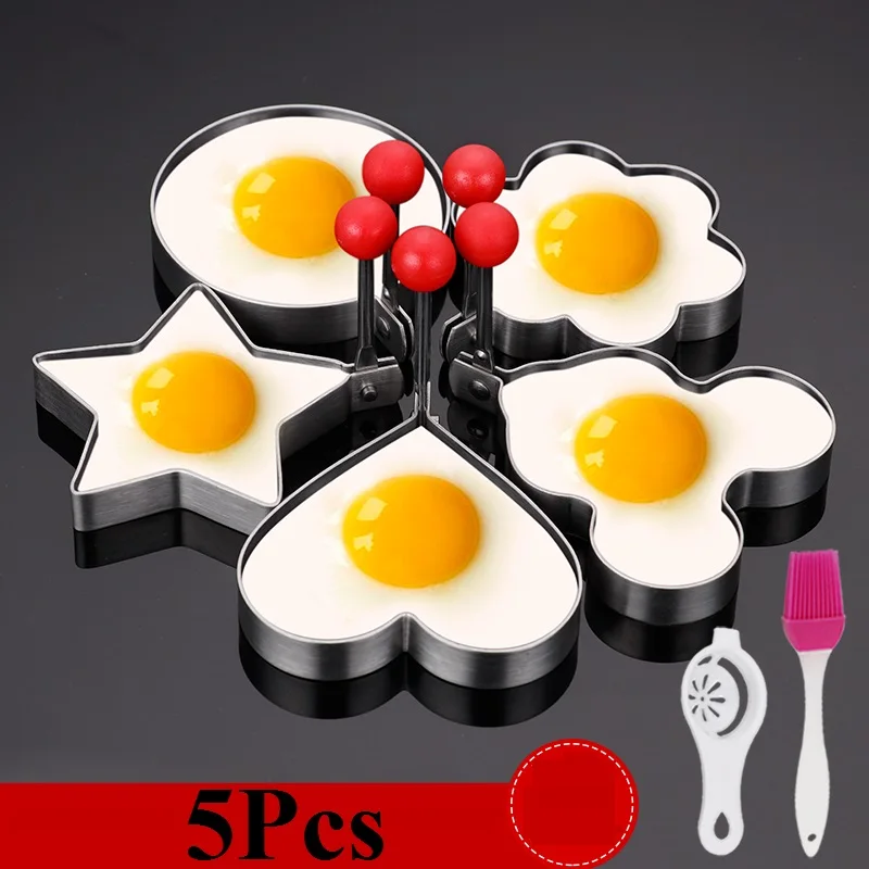 8/5/4/3/2Pcs/Set Egg Rings Fried Mold Non-stick Personality Creative Stainless Steel Large Art Cookie Accessorie Kitchen | Дом и сад