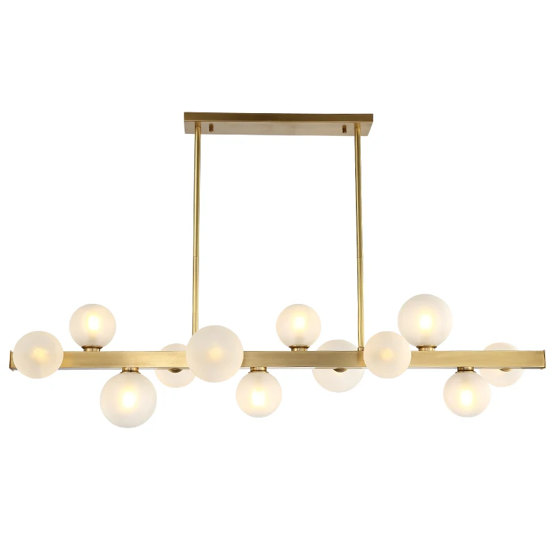 

Modern minimalist copper restaurant chandelier light luxury creative magic bean lamp strip bar restaurant lamp