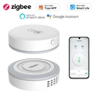 Умный датчик температуры и влажности ZigBee, дистанционное управление через приложение Tuya Smart Life, работает на батарейках, работает с ALexa Google Home