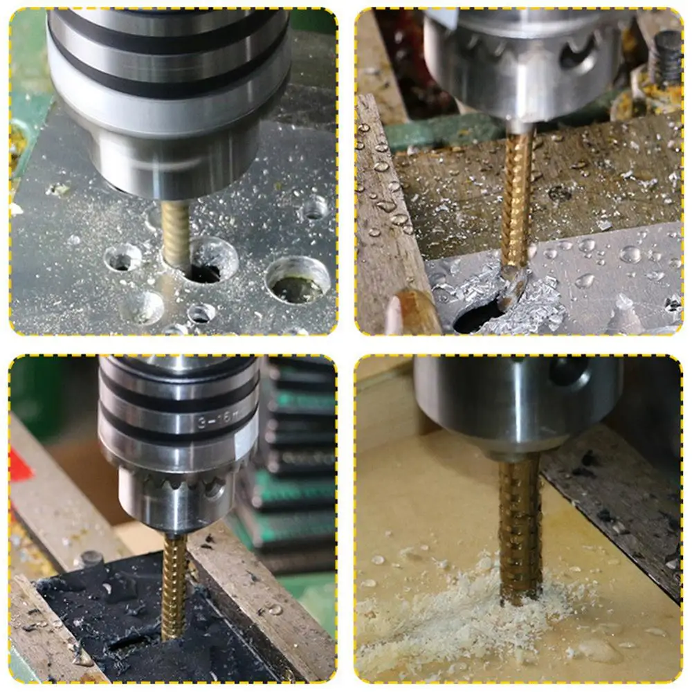 Спиральная пила с титановым покрытием 4 шт. сверло для резки металла дерева