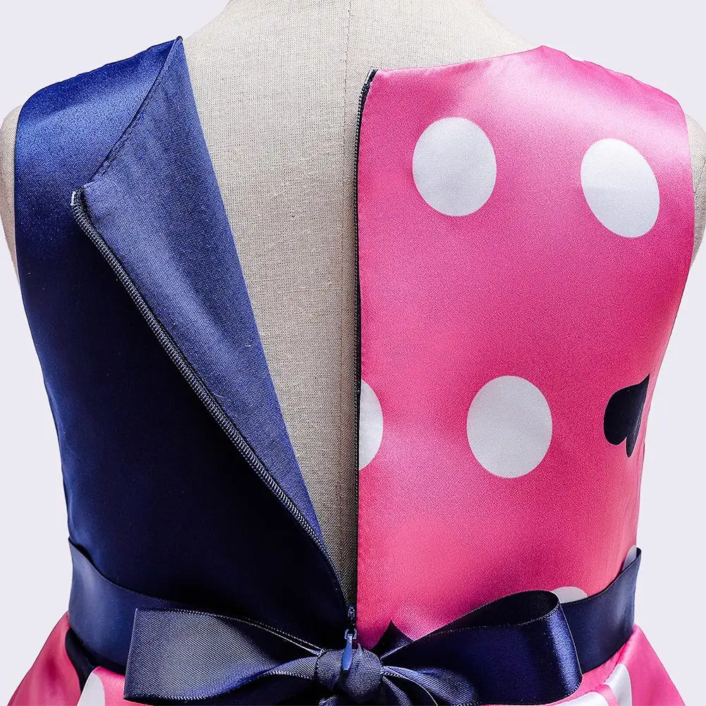 Детское платье в стиле ретро для девочек принт горошек форме сердца принцессы